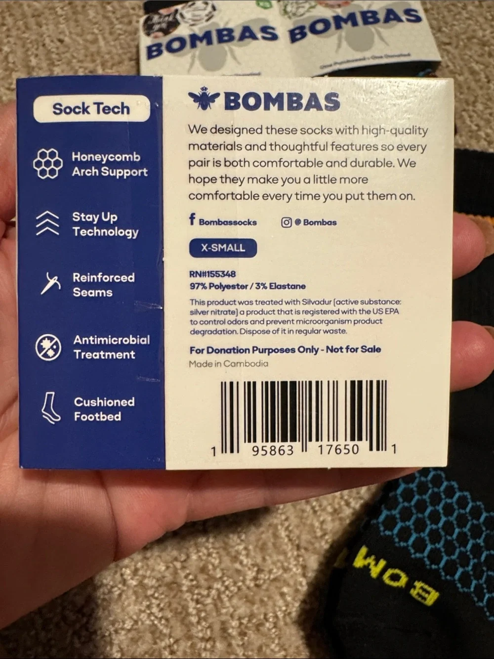 Bombas Black Crew Socks Set of 4